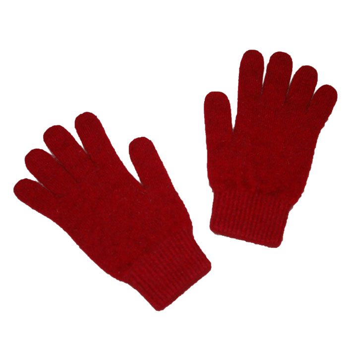 Possum Merino Gloves in Fiery Red