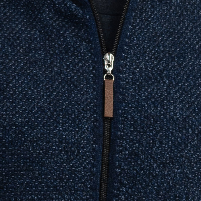 Merino Mink Britten Gilet in Zephyr Zip Detail